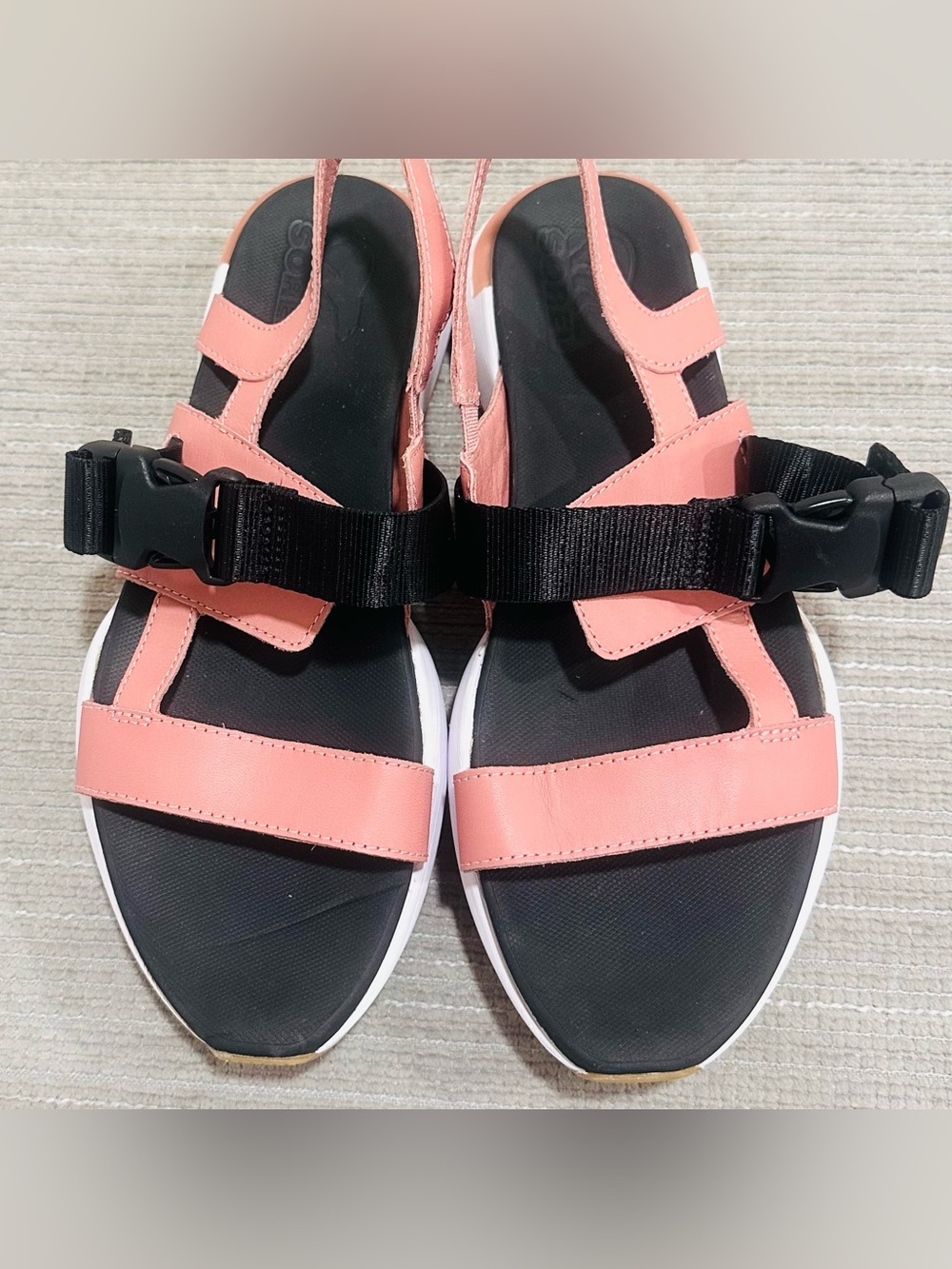 Sorel Women's Kinetic Impact Comfort Strappy Sandals Pink/Black Size 9 - Picture 6 of 10